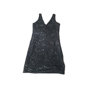 H&M Black Sequin Tank Dress Size Medium Sparkly Mini  Women's NWOT